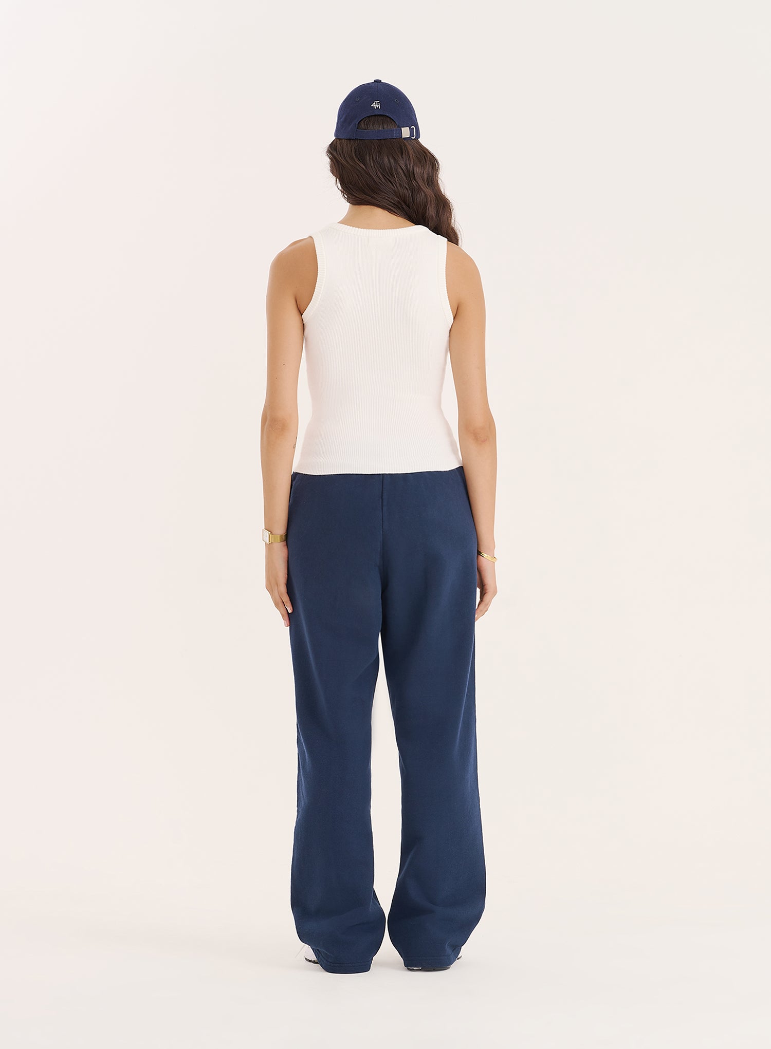 Navy 4th Wide Leg Branded Joggers